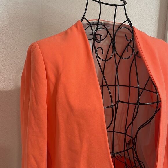 Diane Von Furstenberg bright coral Feriha Cady Jacket/Blazer size 10 - Picture 4 of 11
